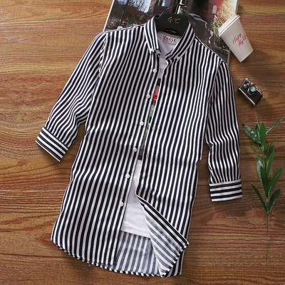 Стилна мъжка риза в няколко цвята с 3/4 ръкав