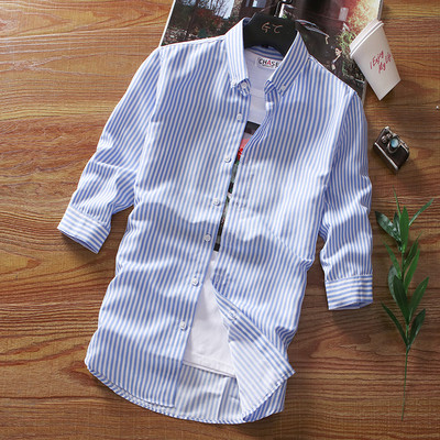 Стилна мъжка риза в няколко цвята с 3/4 ръкав