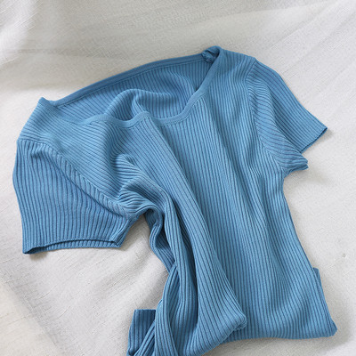 Tricou dama casual model uni cu maneca scurta in diferite culori