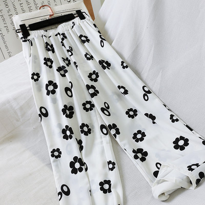 Pantaloni de dama la moda cu motive florale in mai multe culori