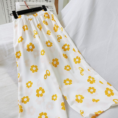 Pantaloni de dama la moda cu motive florale in mai multe culori