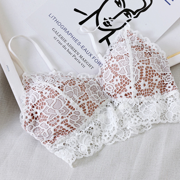 Sutien casual dama cu dantela alb-negru