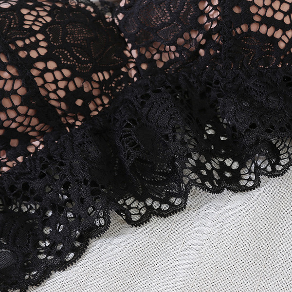 Sutien casual dama cu dantela alb-negru