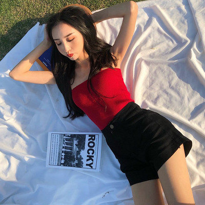 Pantaloni scurți moderni de damă cu talie înaltă în două culori