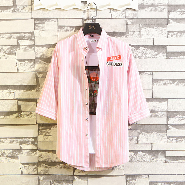 Cămașă modernă pentru bărbați în patru culori cu aplicație