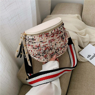 Дамска чанта с цип и дълга дръжка в три цвята