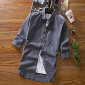 Cămașă stilată pentru bărbați, în mai multe culori, cu mâneci 3/4