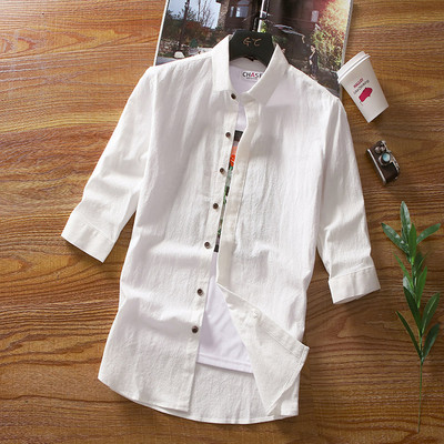 Cămașă stilată pentru bărbați, în mai multe culori, cu mâneci 3/4