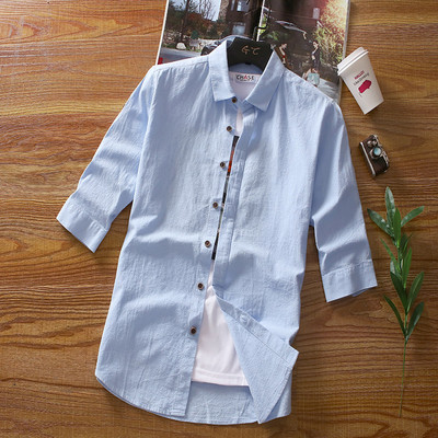 Cămașă stilată pentru bărbați, în mai multe culori, cu mâneci 3/4