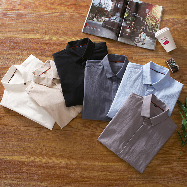 Cămașă stilată pentru bărbați, în mai multe culori, cu mâneci 3/4