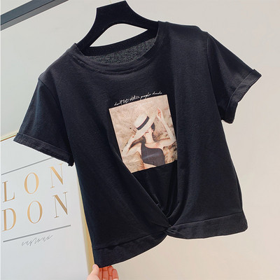 Tricou dama cu aplicatie in mai multe culori