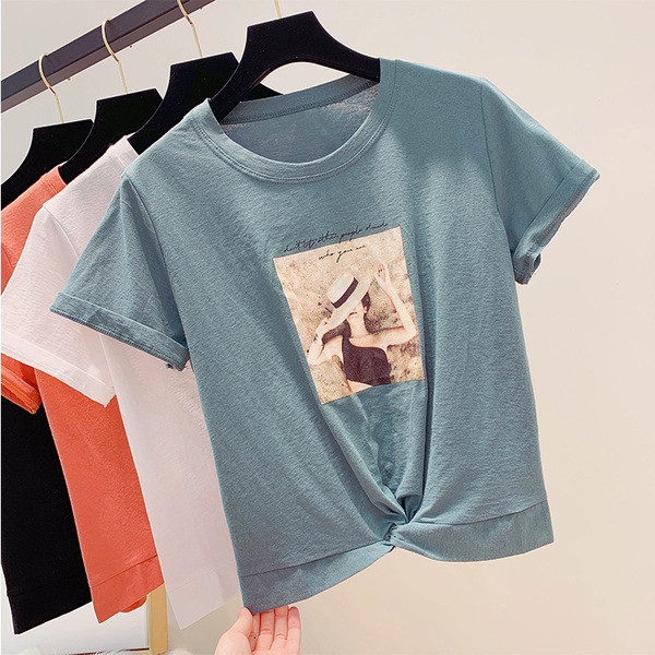 Tricou dama cu aplicatie in mai multe culori