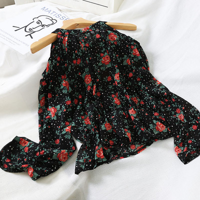 Cămașă modernă de damă cu umerii deschiși și model floral în mai multe culori