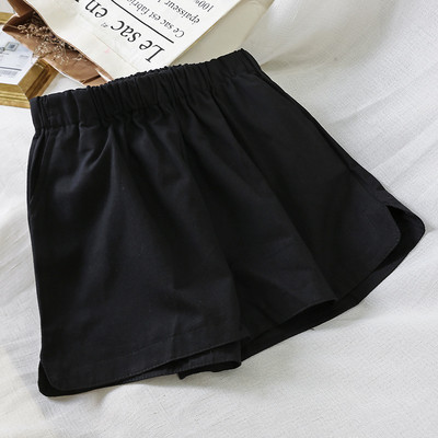 Pantaloni scurți de damă cu talie înaltă în alb, negru și portocaliu