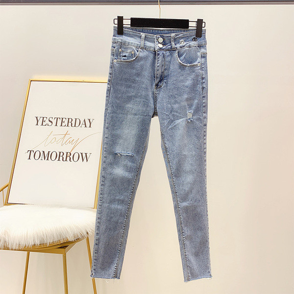 Blugi lungi de dama cu talie inalta