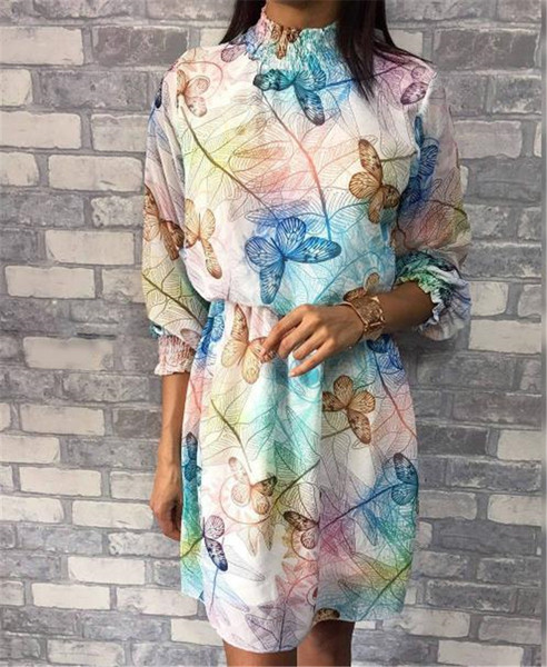 Rochie de dama colorata cu maneci lungi in doua culori