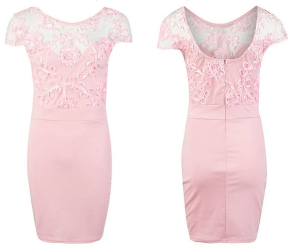 Rochie elegantă de damă cu decolteu în V în culoarea roz