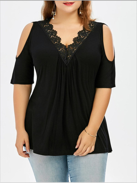 Bluza de dama cu umerii goi si marimea pana la 5XL