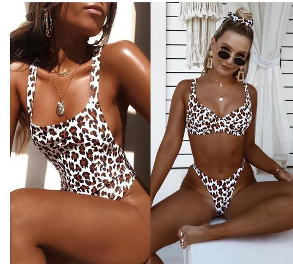 Costum de baie actual cu model leopard - două modele