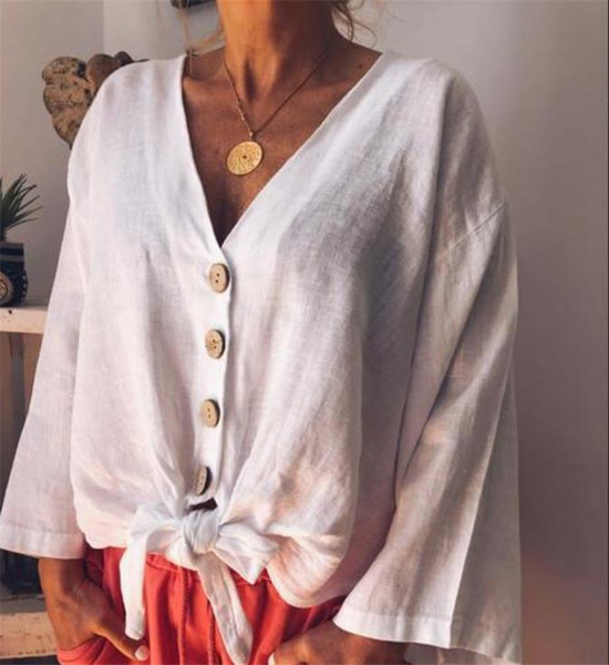 Cămașă elegantă de damă cu nasturi și mâneci lungi - mai multe culori