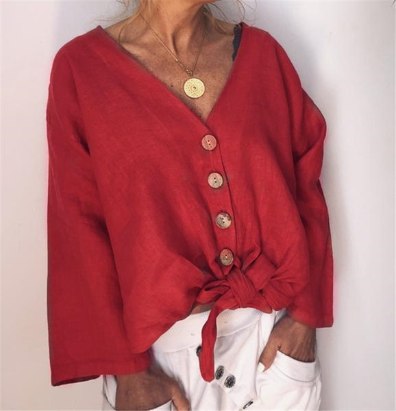 Cămașă elegantă de damă cu nasturi și mâneci lungi - mai multe culori