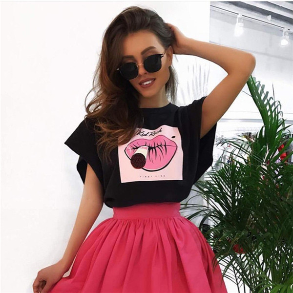 Tricou dama model nou cu aplicatie si decolteu O