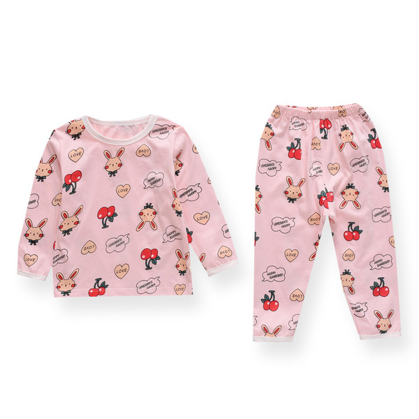 Pijamale pentru copii roz și alb pentru fete