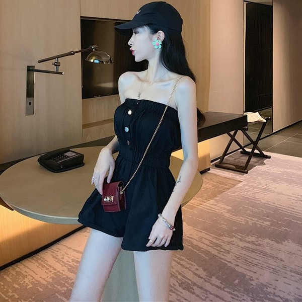 Salopete moderne de damă în negru și verde