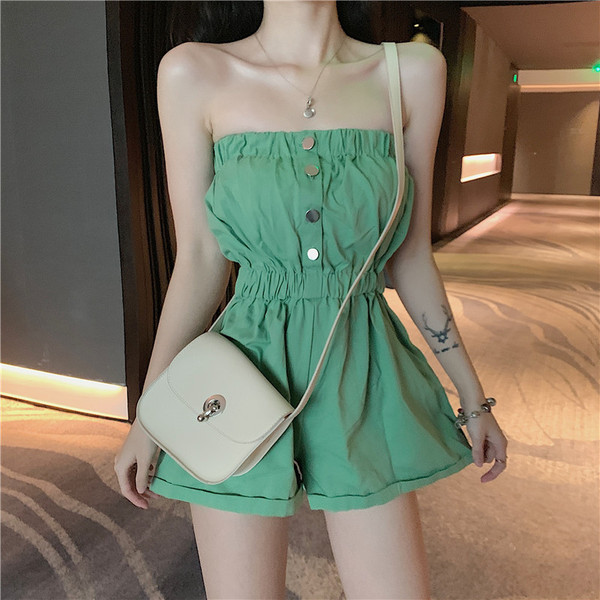 Salopete moderne de damă în negru și verde