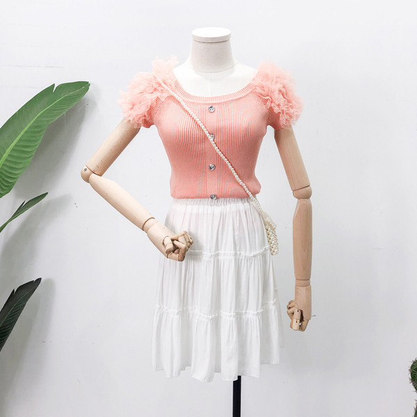 Bluză de damă modernă cu mâneci scurte și nasturi în mai multe culori