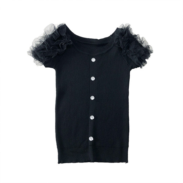 Bluză de damă modernă cu mâneci scurte și nasturi în mai multe culori