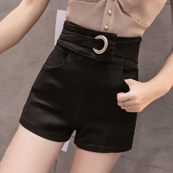 Blugi scurti de dama in trei culori - cu talie inalta