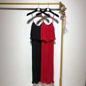 Salopeta de dama plisata cu bretele subtiri