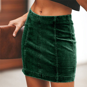 Fusta eleganta de dama in verde, negru, roz si galben