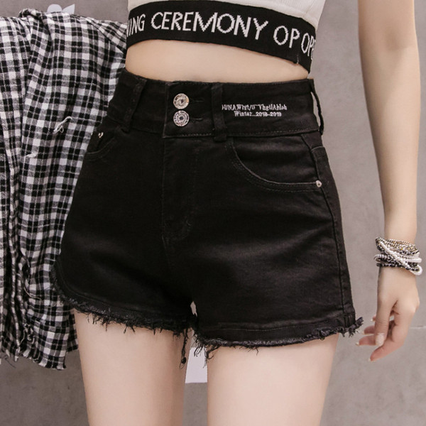 Blugi de dama actuali in alb si negru cu nasturi