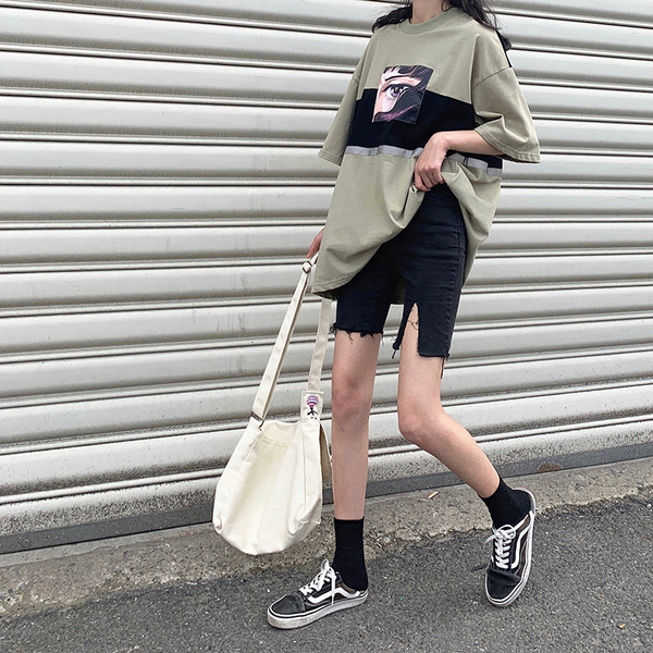 Blugi casual dama lungime 3/4 cu motive rupte in negru