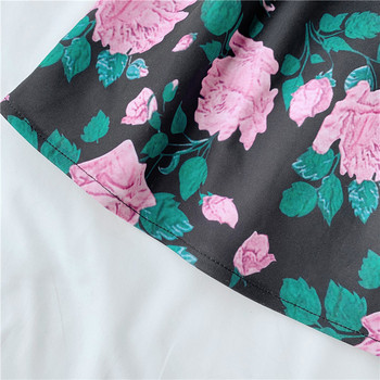 Rochie moderna de dama in negru cu model floral