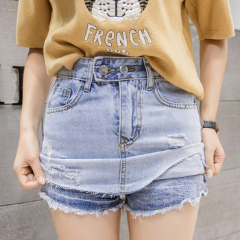 Fusta de dama actuala in doua culori cu talie inalta