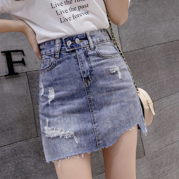 Fusta de dama actuala in doua culori cu talie inalta