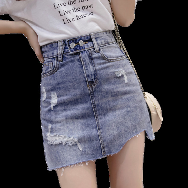 Fusta de dama actuala in doua culori cu talie inalta