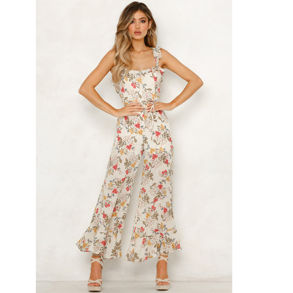 Salopeta de dama actuala cu bretele cu motive florale