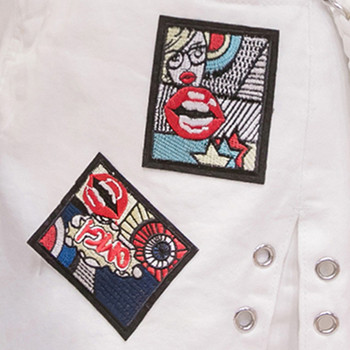 Fusta de dama moderna alb cu buzunare