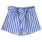 Pantaloni scurți de damă în dungi cu talie elastică