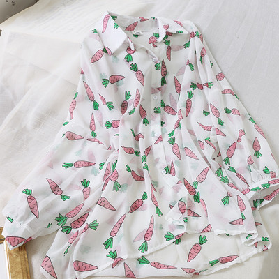 Cămașă modernă de damă cu mâneci lungi și nasturi în trei culori