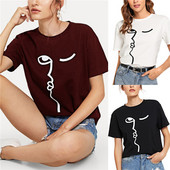 Tricou de dama modern cu maneca scurta in trei culori