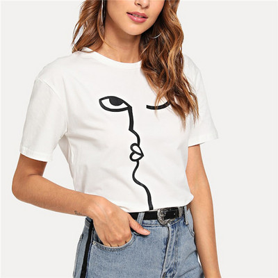 Tricou de dama modern cu maneca scurta in trei culori