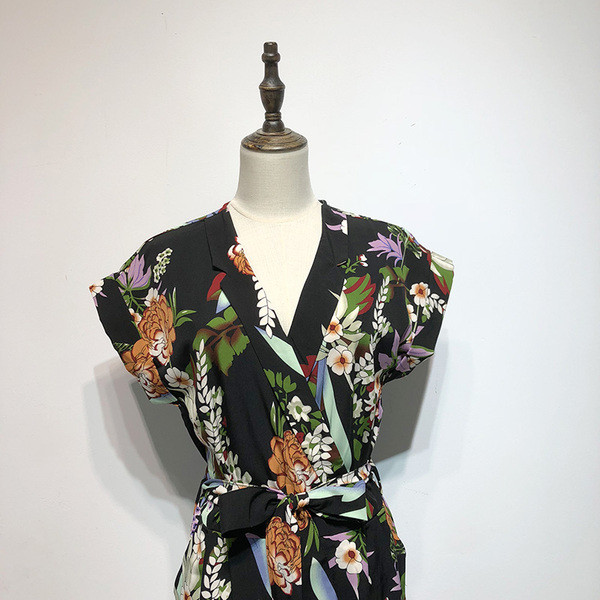 Salopetă lungă casual cu model floral