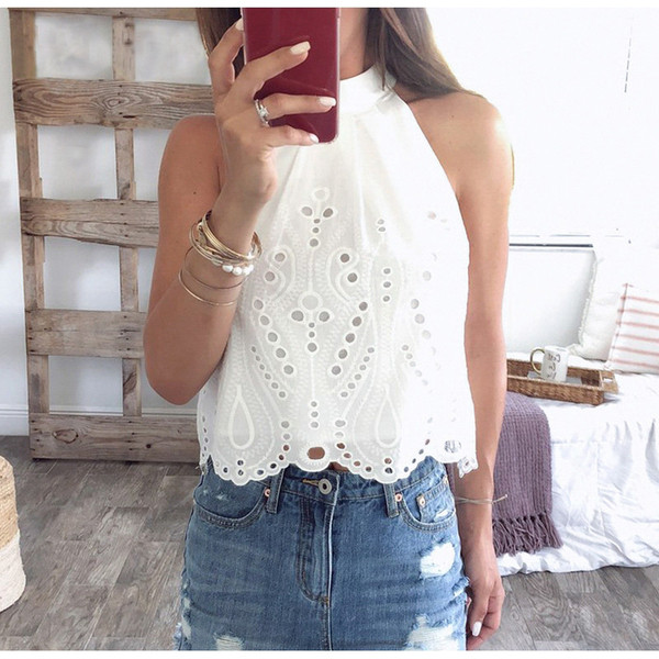 Model nou, top de damă, de culoare albă