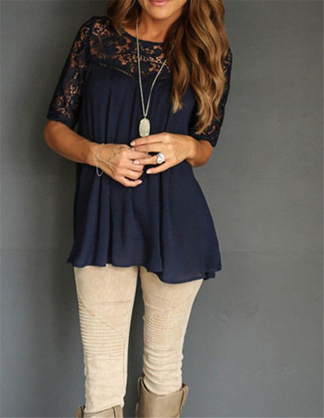 Bluza de dama cu maneci din dantela in trei culori