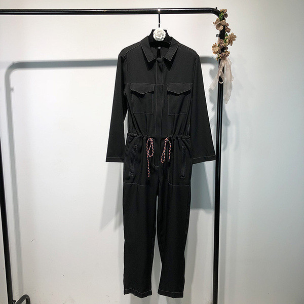 Γυναικεία ολόσωμη φόρμα μακρύ με τσέπες και κορδόνια στη  μέση